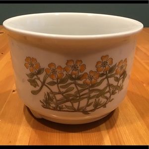 VINTAGE TAKAHASHI LARGE FOOTED PLANTER w/3 Florals